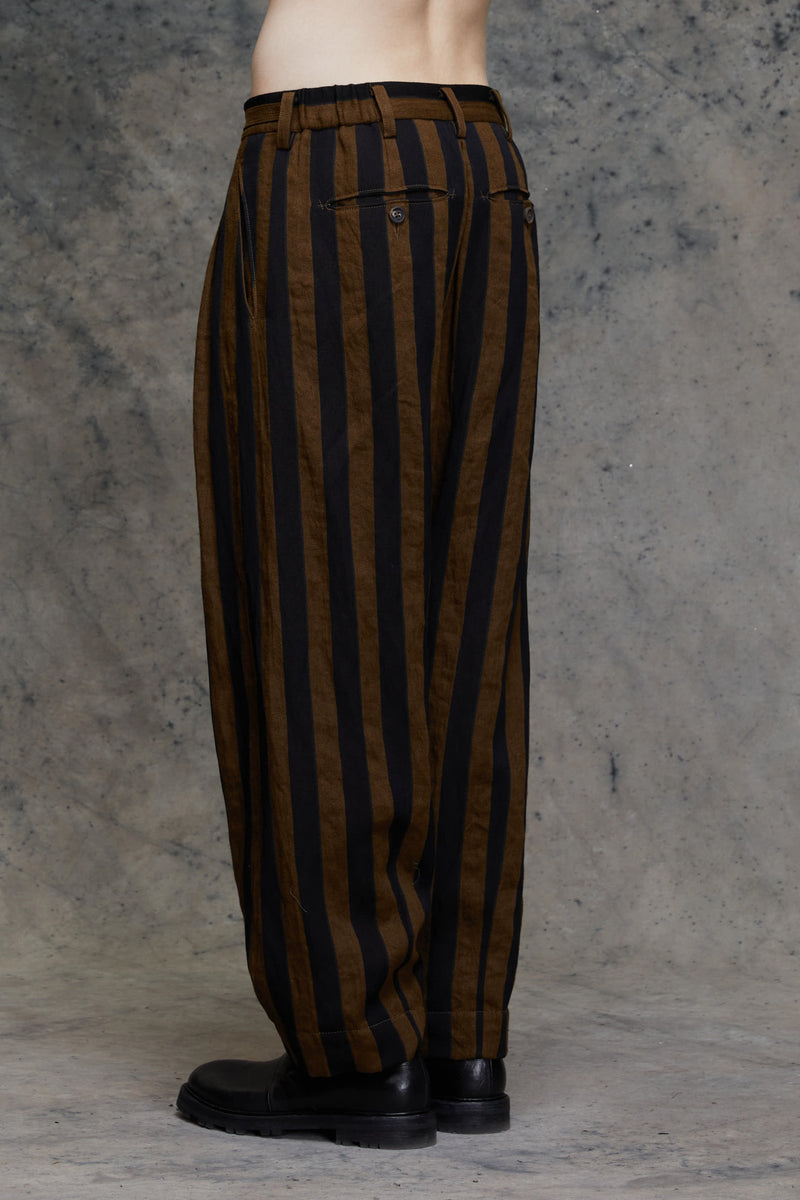 Pentagramme Brown Steampunk Style Striped Trousers for Men -  DarkinCloset.com
