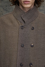 STAND COLLAR DOUBLE BREASTED COAT