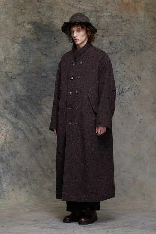 STAND COLLAR DOUBLE BREASTED COAT