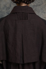 ELONGATED BACK PLEATS DOUBLE BREASTED TRENCH COAT