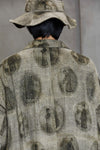 OVERSIZED DOUBLE BREAST COAT WITH SCHOLAR PRINT