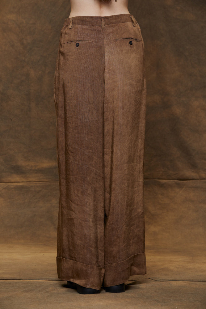 FRONT PLEAT WIDE TAPERED TROUSERS