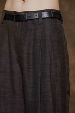 PLEATED STRAIGHT WIDE TROUSERS
