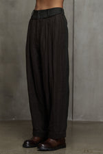 FRONT PLEATS WIDE TROUSERS